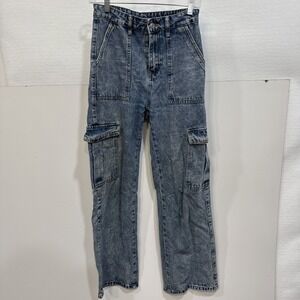Women's‎ Size XS Jeans Wide Leg High Waisted Medium Wash Y2K Denim